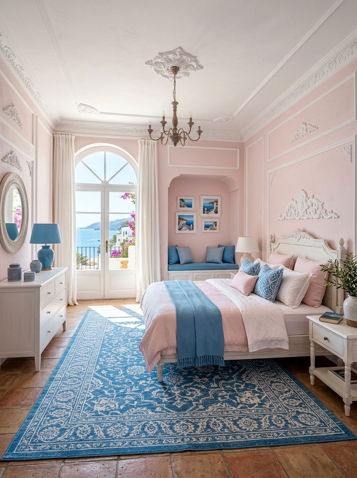 Azure and pastel pink bedroom - 30 pink and blue bedroom color combo