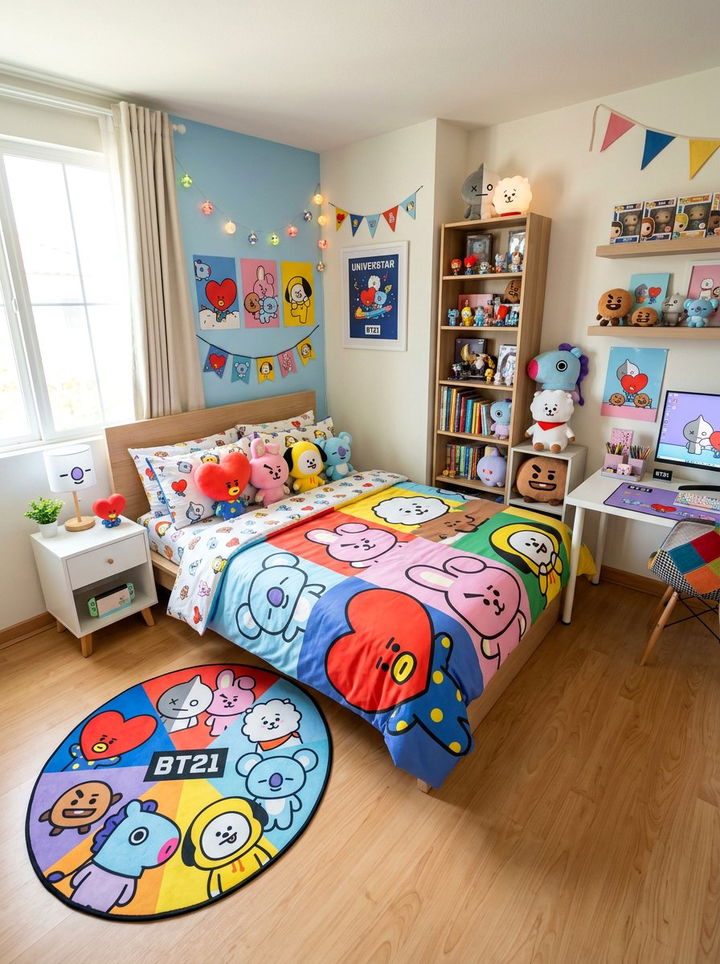BT21 Character Theme Bedroom - 30 K-pop bedroom ideas