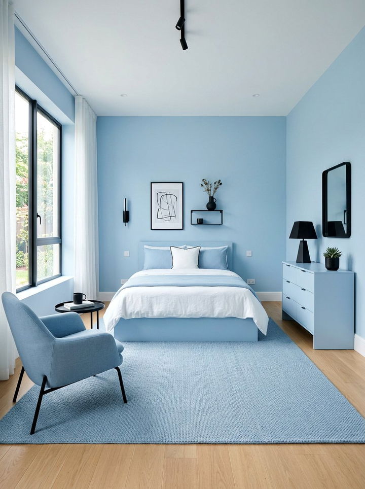 Baby Blue Minimalist Room - 30 minimalist blue bedroom ideas