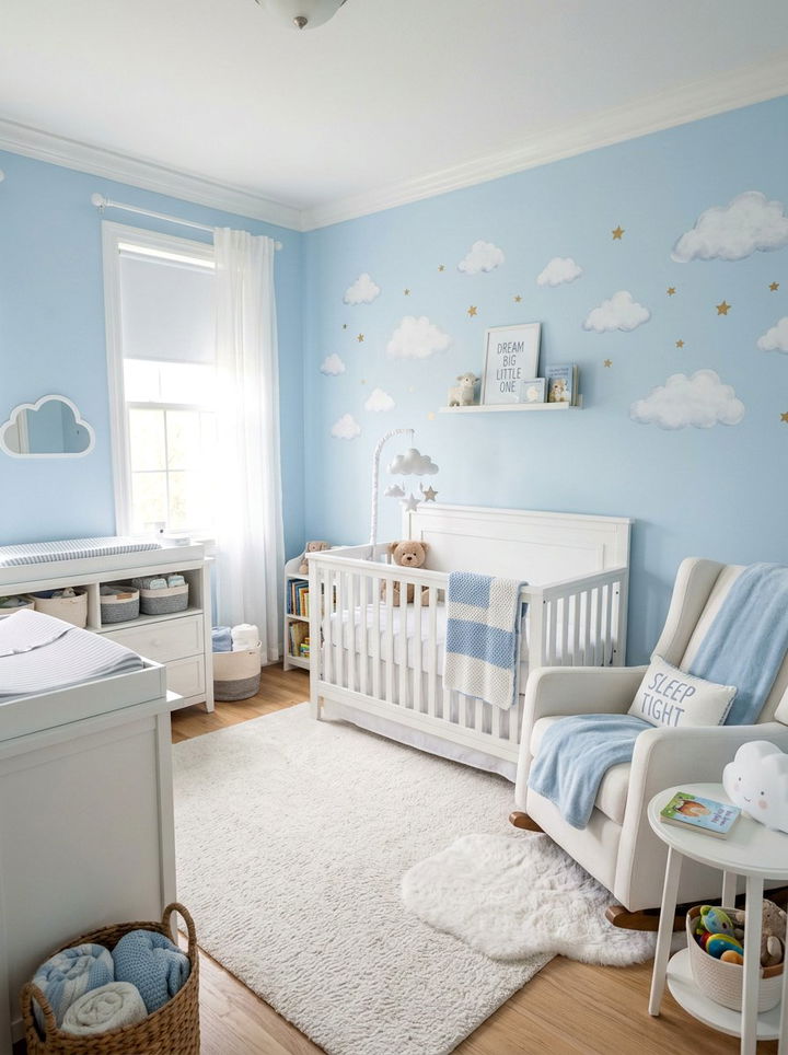 Baby Blue Nursery - 30 cool blue bedroom ideas