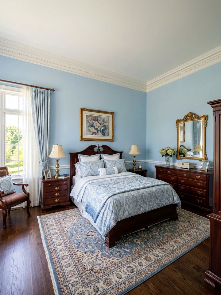 Baby Blue Traditional Bedroom - 30 blue bedroom design ideas