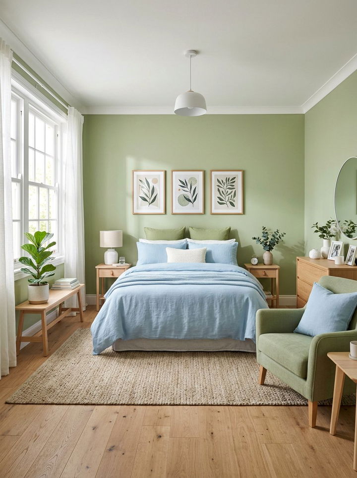 Baby blue and pistachio green bedroom - 30 blue and green bedroom ideas