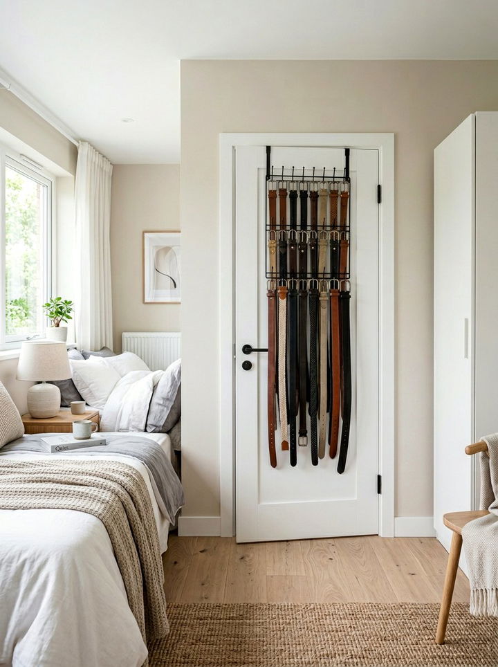 Back of Door Belt Rack - 30 bedroom belt organizers