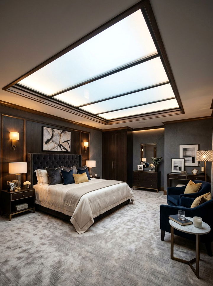 Backlit Glass - 30 bedroom false ceiling designs