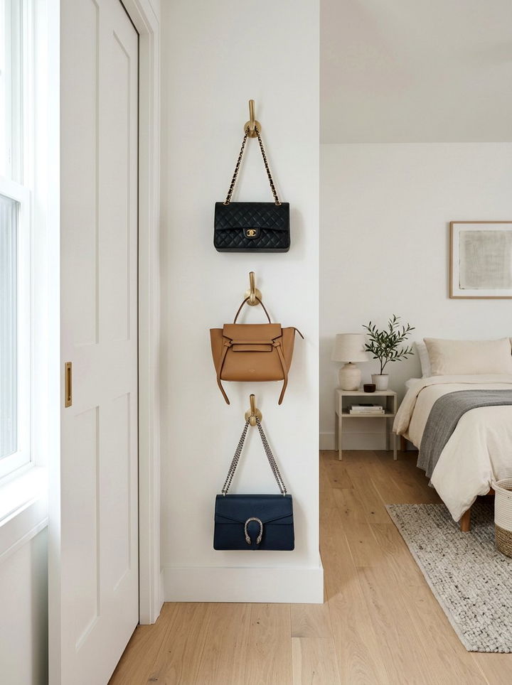 Bag Wall Hook - 30 command strip bedroom ideas