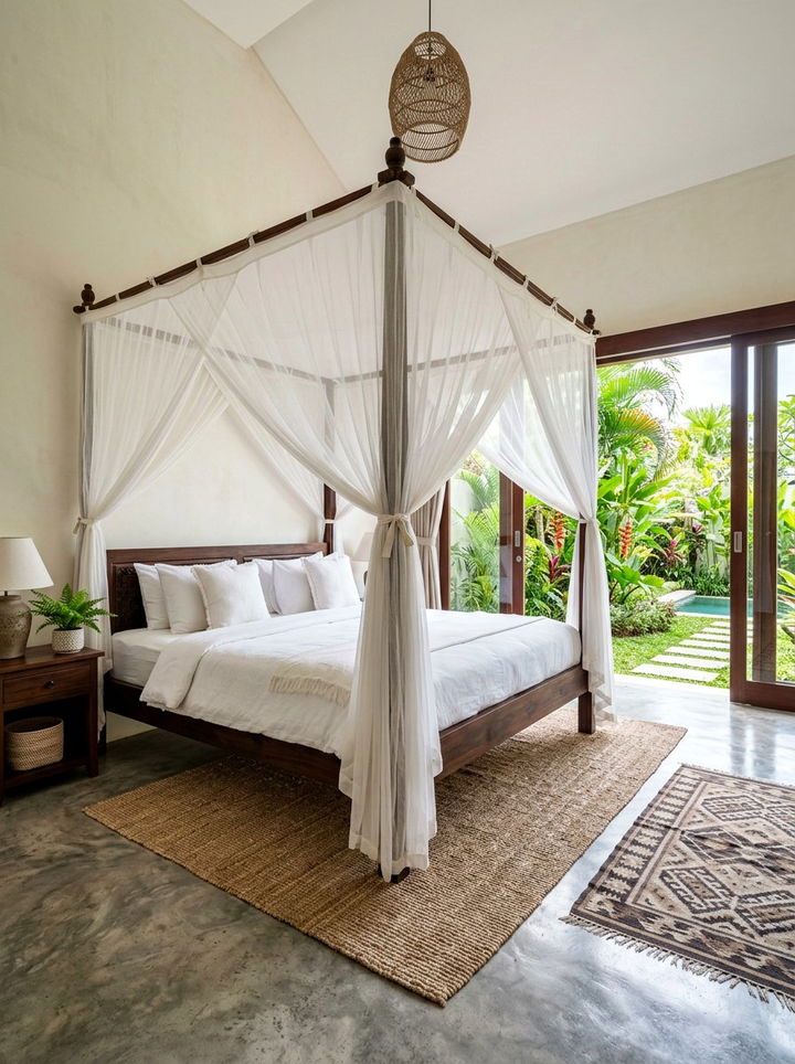 Balinese Canopy Bed - 30 Balinese bedroom ideas