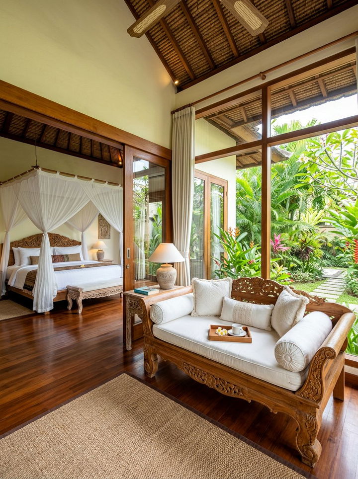Balinese Daybed Corner - 30 Balinese bedroom ideas