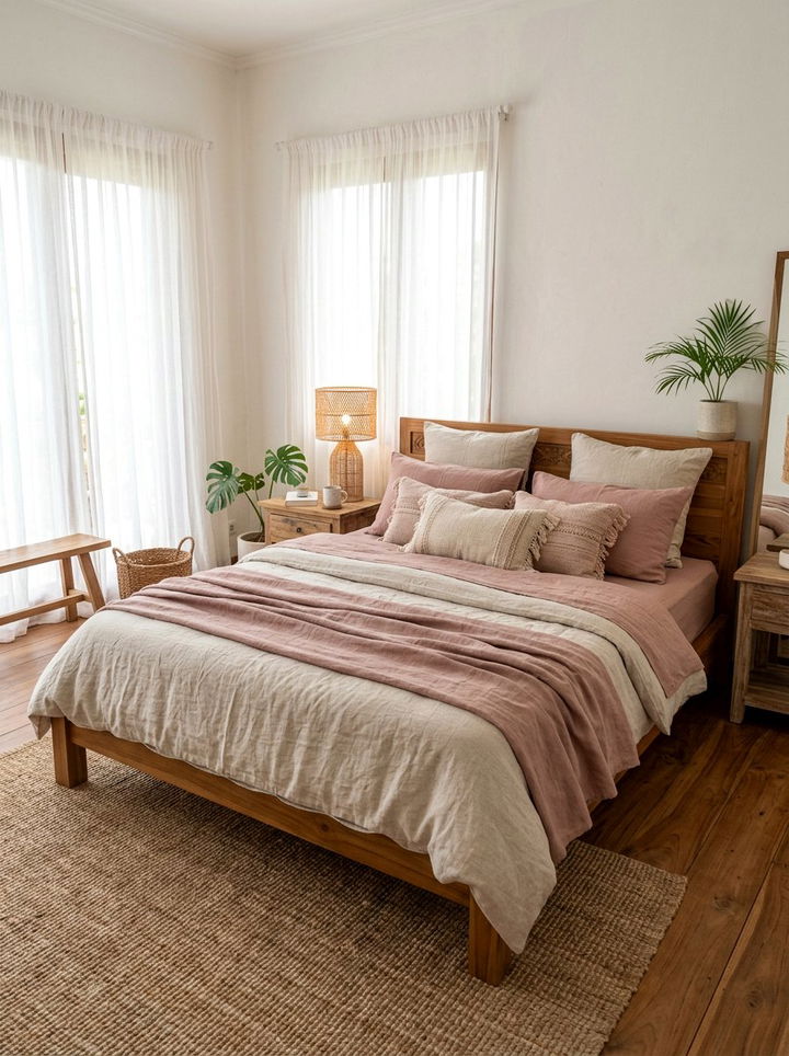 Balinese Linen Bedding - 30 Balinese bedroom ideas