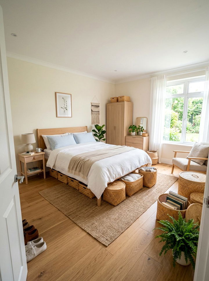 Bamboo Basket Decor - 30 bamboo bedroom ideas