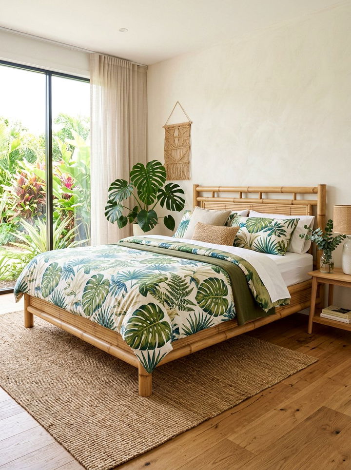 Bamboo Bed Frame - 30 bohemian bedroom ideas