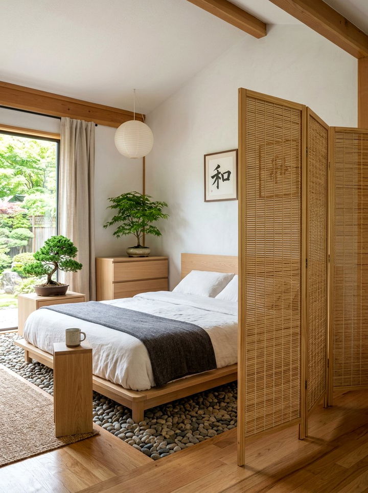 Bamboo Bedroom Folding Screen - 30 bedroom screen ideas