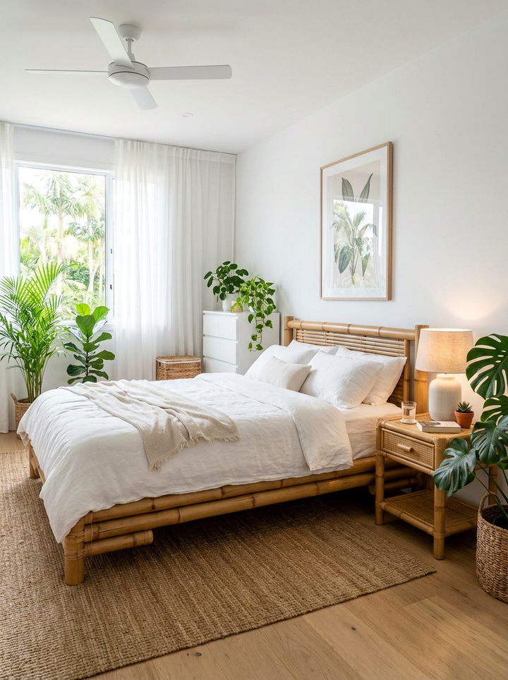 Bamboo Bedroom Furniture - 30 bohemian white bedroom ideas