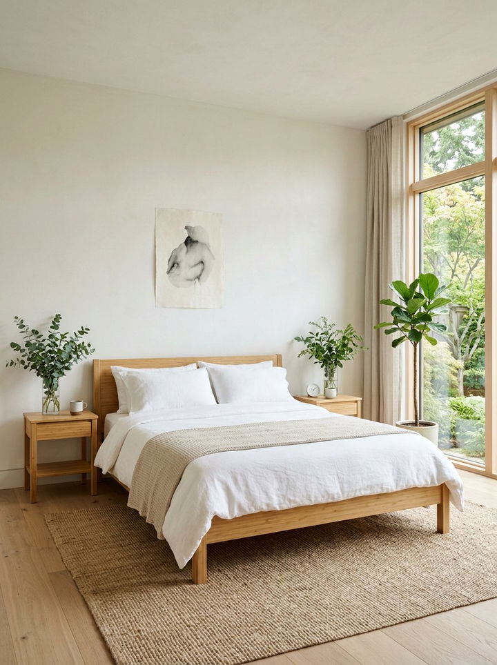 Bamboo Bedside Table - 30 rattan bedroom ideas