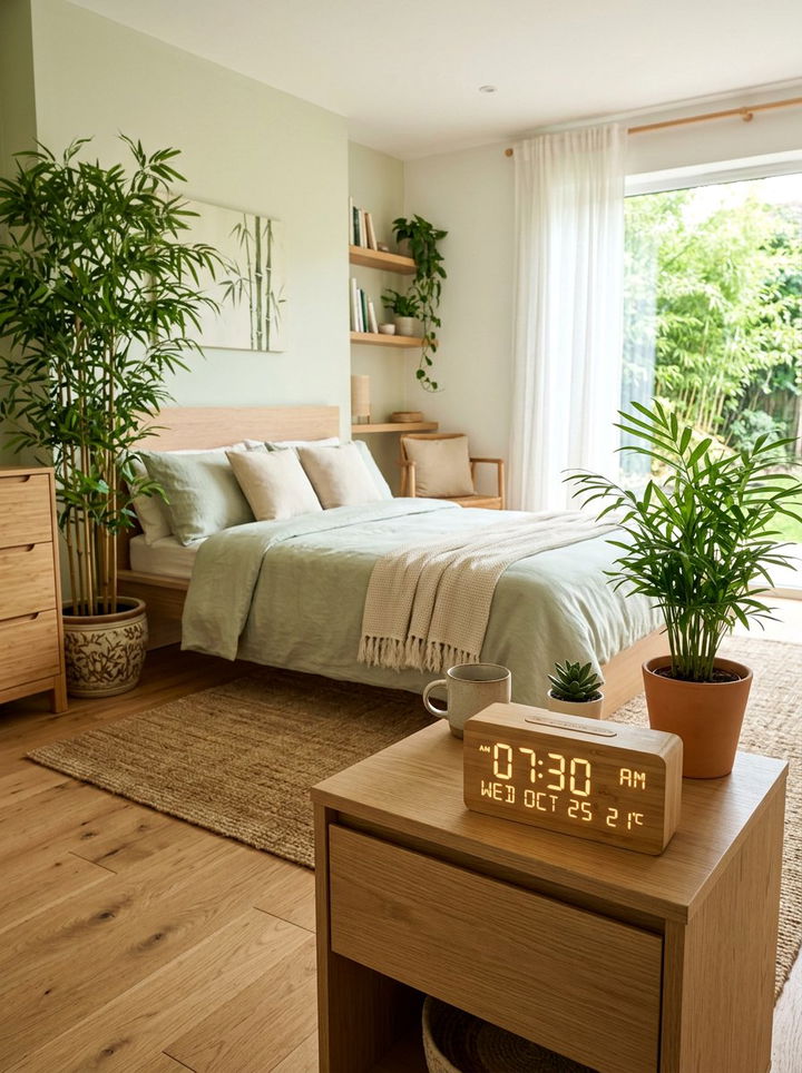 Bamboo Digital Alarm Clock - 30 bedroom clock ideas