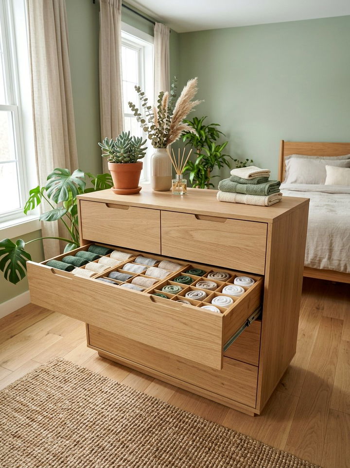 Bamboo Drawer Organizer - 30 bedroom drawer organization ideas