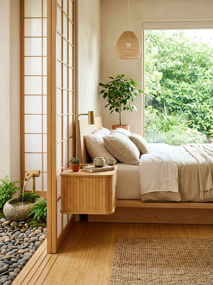 Bamboo Floating Nightstand - 30 bedroom wall mounted nightstands