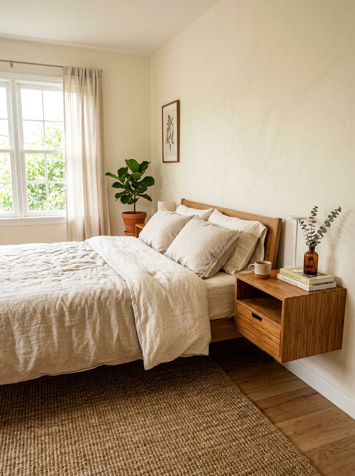 Bamboo Floating Nightstand - 30 bedroom floating nightstands