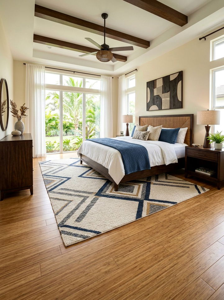 Bamboo Flooring With Large Area Rug - 30 bedroom bamboo flooring ideas