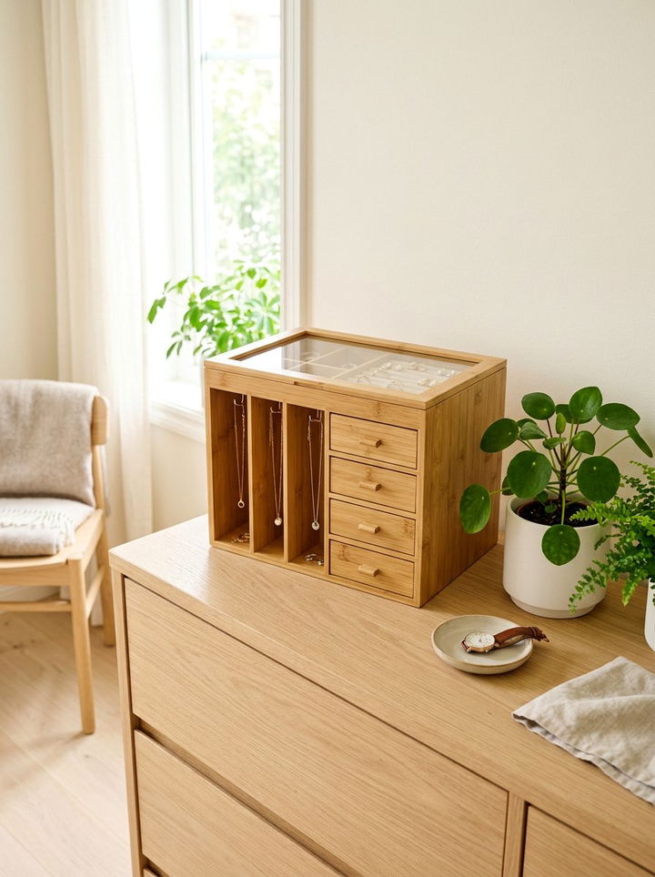 Bamboo Jewelry Organizer - 30 bedroom jewelry storage ideas