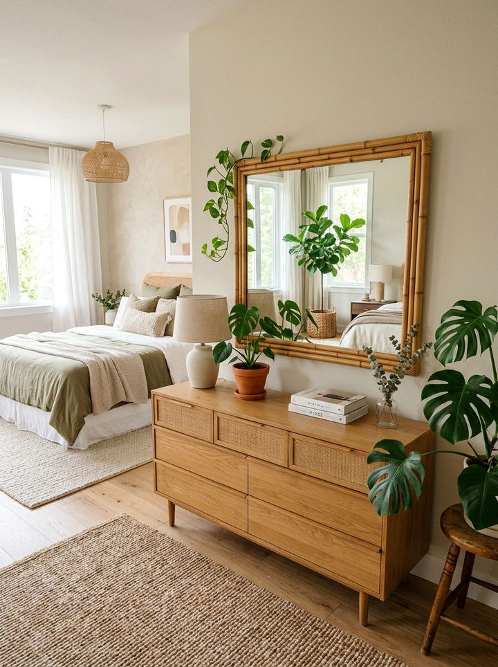 Bamboo Mirror Frame - 30 bamboo bedroom ideas