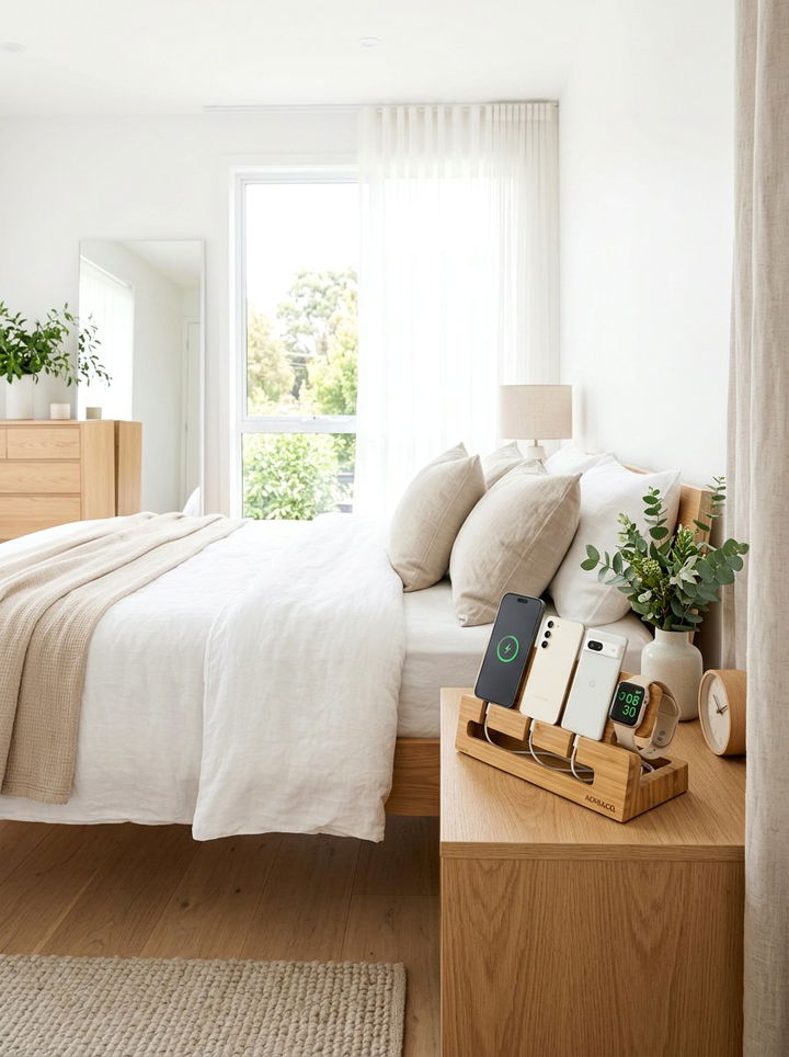 Bamboo Multi Device Station - 30 bedroom charging stations