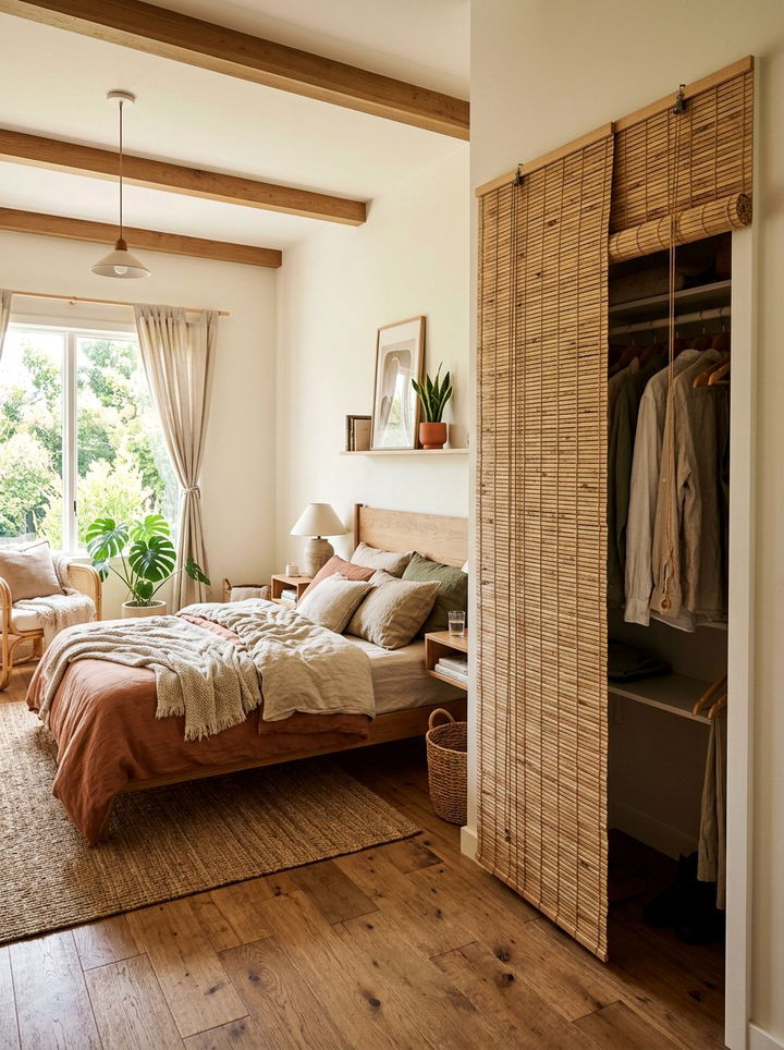 Bamboo Roll Up Blind - 30 bedroom closet dividers