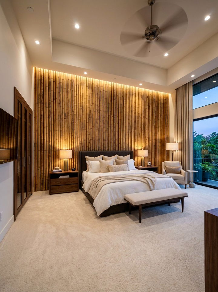 Bamboo Wall Paneling - 30 bamboo bedroom ideas