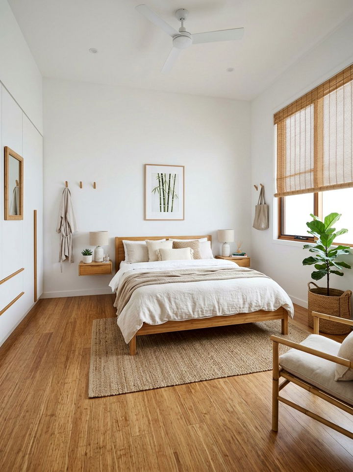 Bamboo White Bedroom - 30 white and wood bedroom color combo