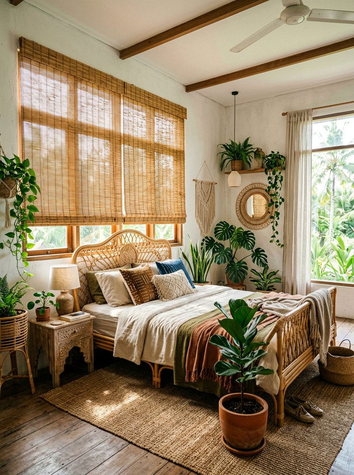 Bamboo roman shades - 30 bedroom roman shades