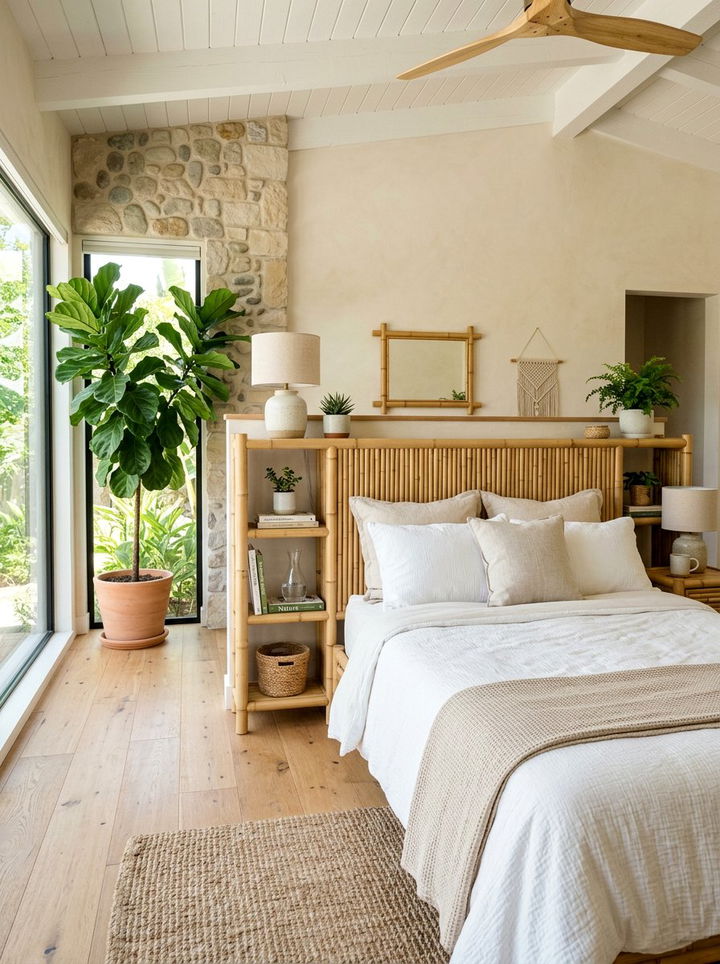 Bamboo sustainable headboard - 30 bedroom bookcase headboards