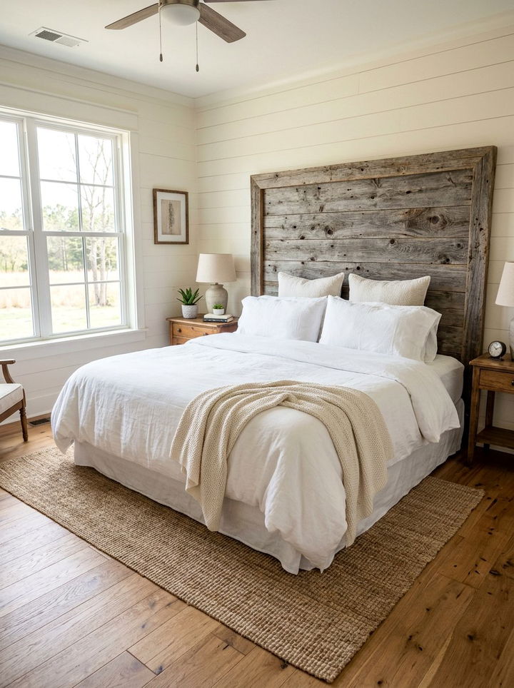 Barn Wood Headboard - 30 DIY bedroom ideas