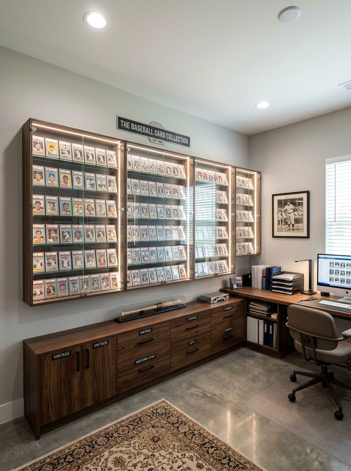 Baseball Card Display - 30 baseball bedroom ideas