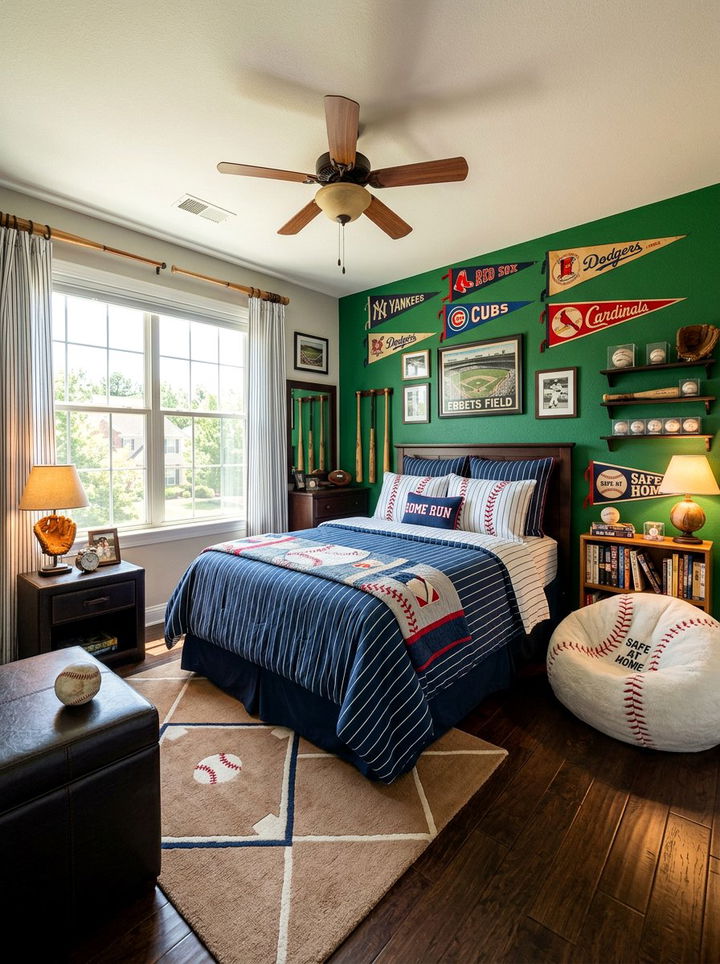 Baseball bedroom - 30 sports themed bedroom ideas