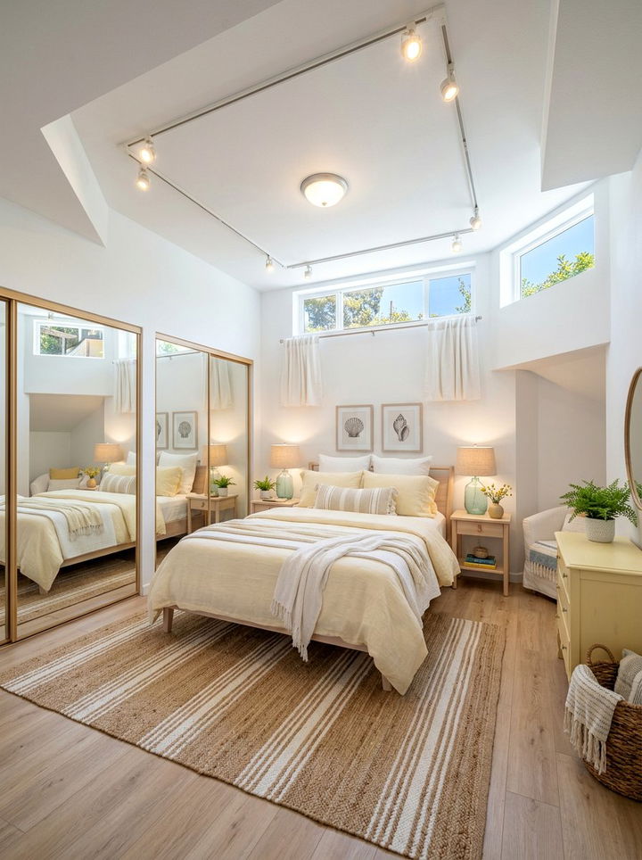 Basement bedroom high windows - 30 oddly shaped bedroom ideas