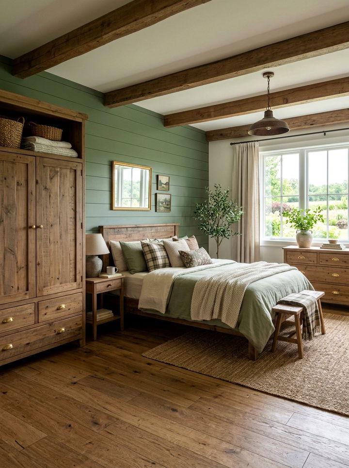 Basil Green And Gold Farmhouse Bedroom - 30 green and gold bedroom color combo