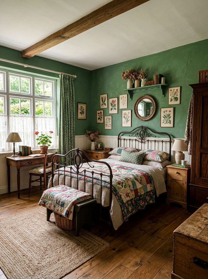Basil Green Country Bedroom - 30 bedroom green walls