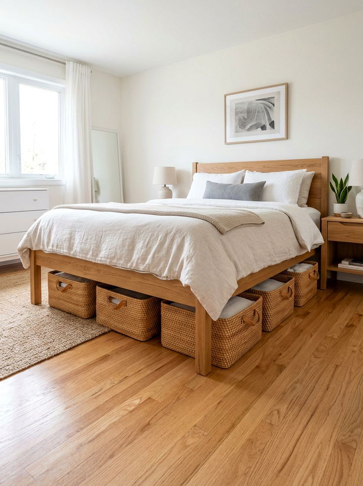 Basket Under Bed - 30 one day bedroom ideas