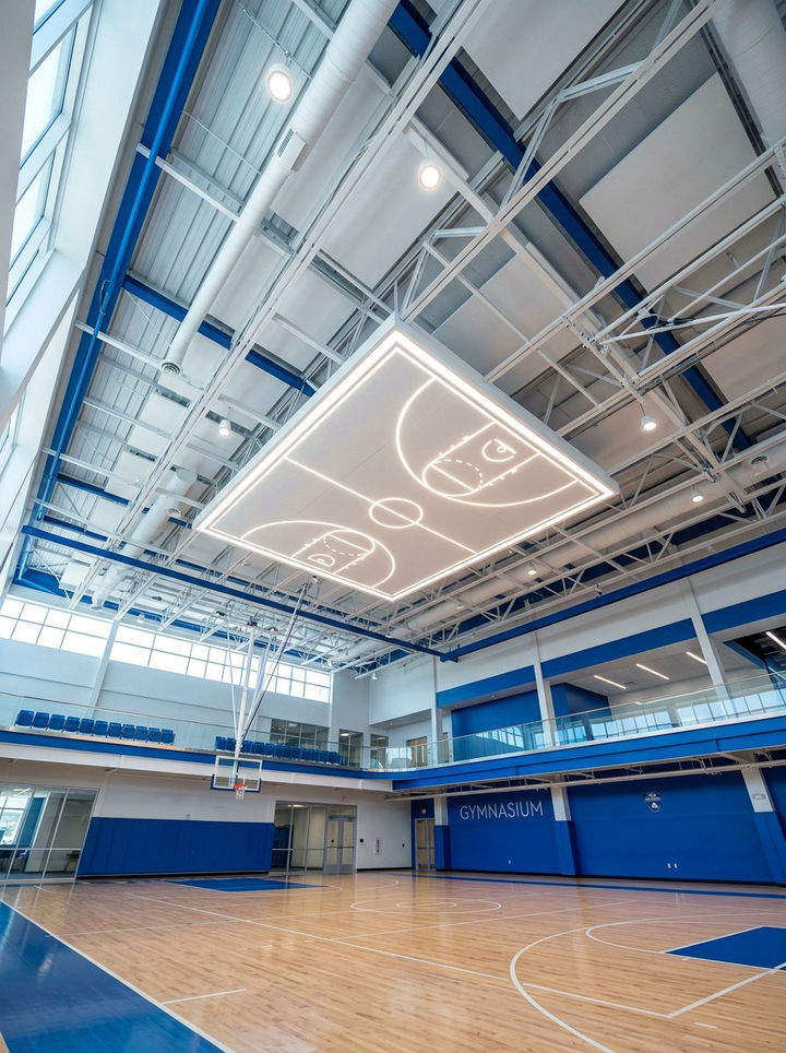 Basketball Court Ceiling Light - 30 basketball bedroom ideas