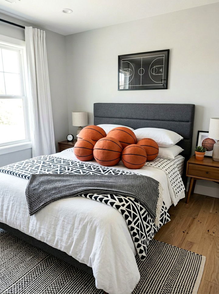 Basketball Decorative Pillow - 30 basketball bedroom ideas