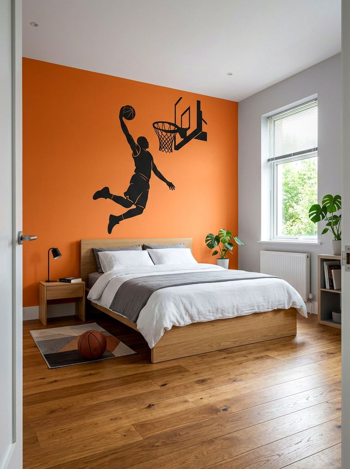 Basketball Dunk Wall Decal - 30 basketball bedroom ideas
