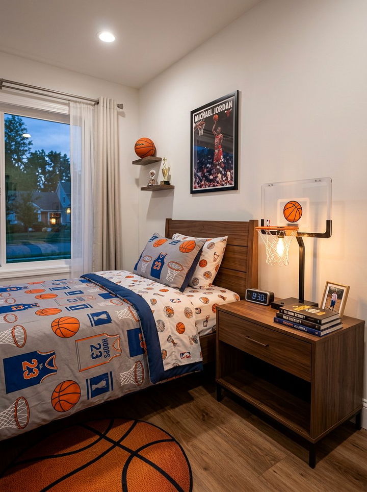 Basketball Hoop Lamp - 30 basketball bedroom ideas