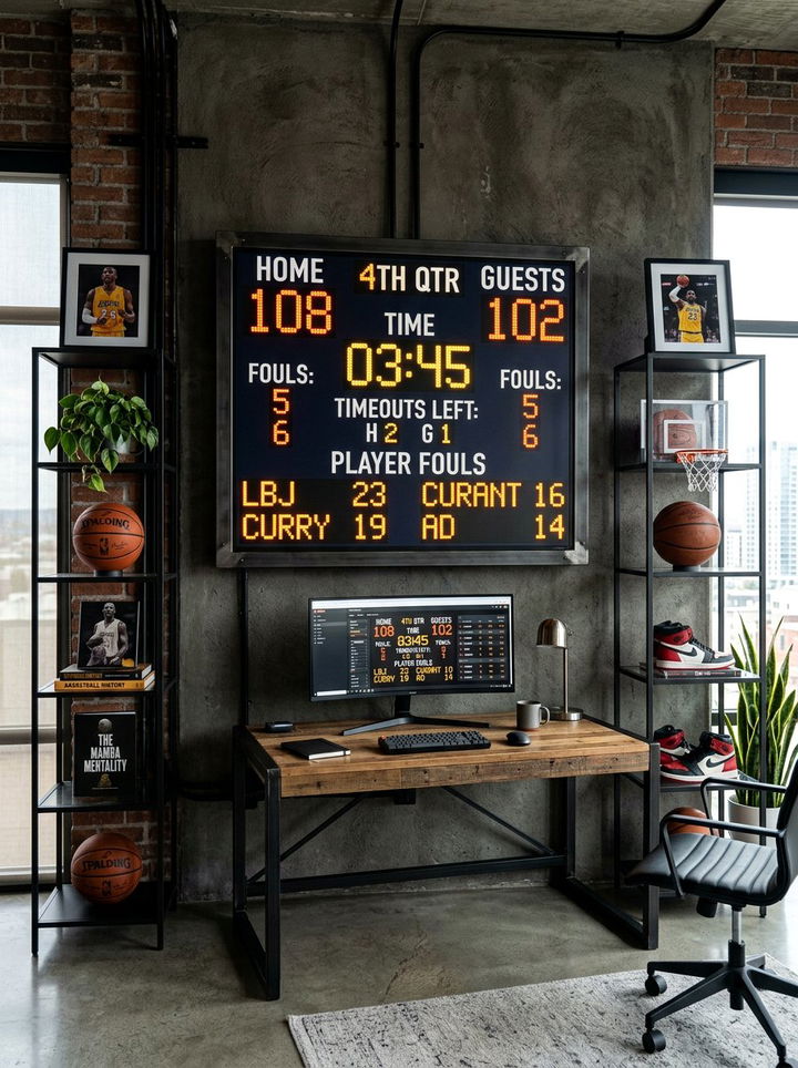 Basketball Scoreboard Wall Decor - 30 basketball bedroom ideas