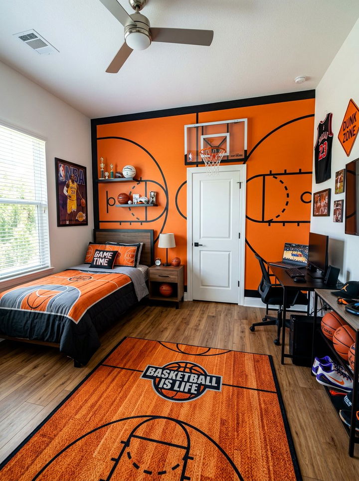 Basketball bedroom - 30 sports themed bedroom ideas