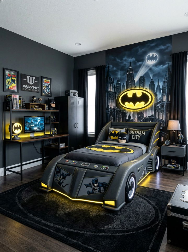 Batman Themed Bedroom - 30 comic book bedroom ideas