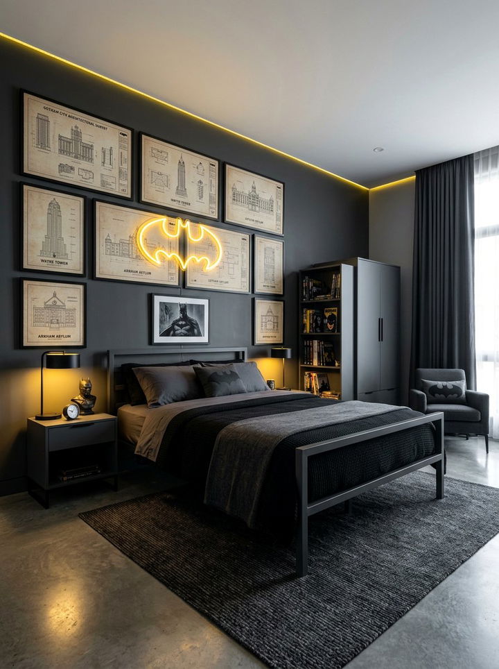 Batman bedroom - 30 nerd bedroom ideas