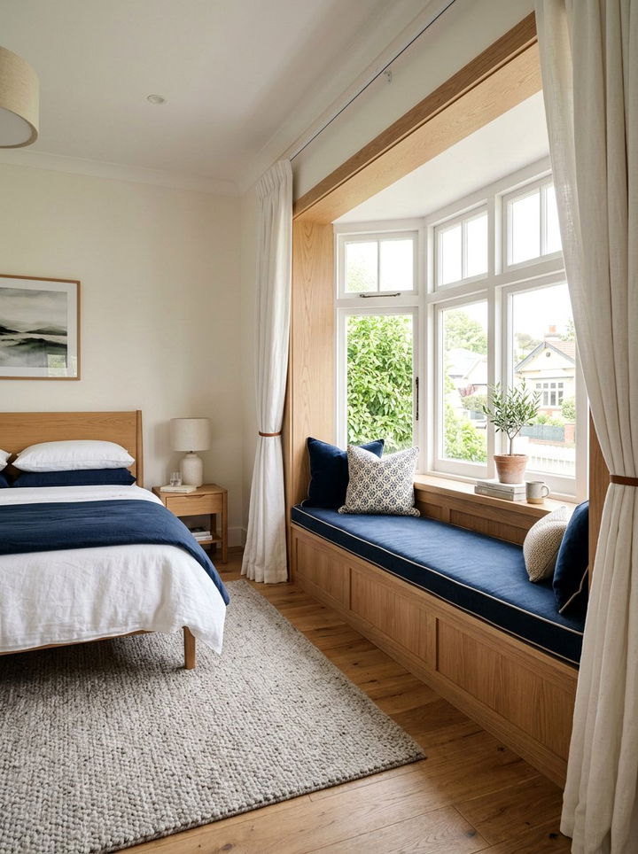 Bay Window Bench - 30 bedroom window seat ideas