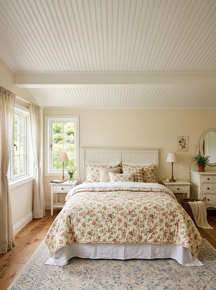 Beadboard Ceiling - 30 bedroom ceiling design ideas