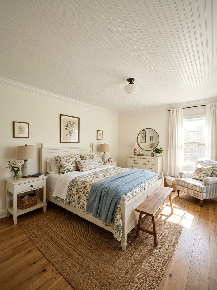 Beadboard Ceiling - 30 bedroom ceiling ideas