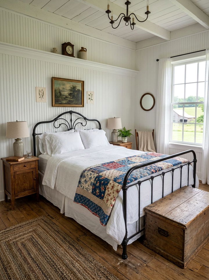 Beadboard Paneling - 30 layered texture bedroom ideas