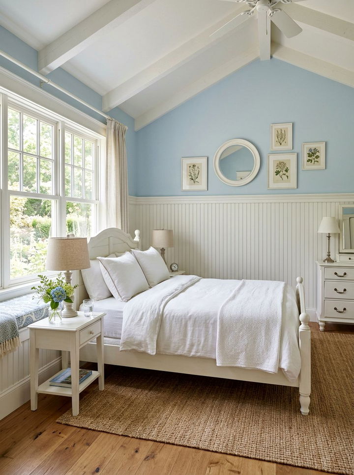 Beadboard Wall Bedroom - 30 New England bedroom ideas